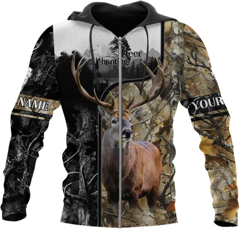 Custom Camo US Flag Deer Elk Buck Camouflage Hunting Hunter Antlers Shirt, Dad Gift Fathers Day