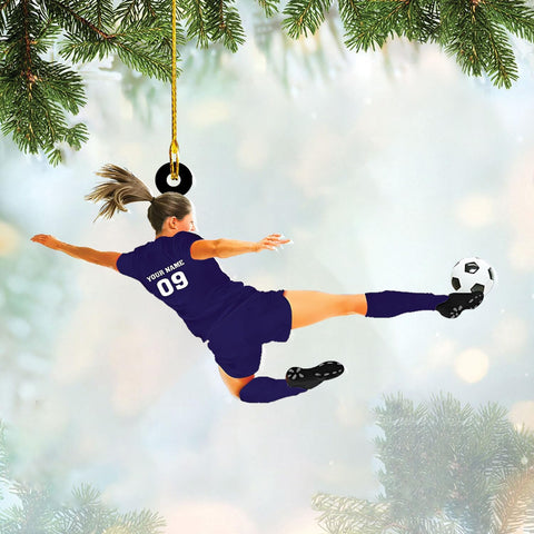 mostprints Personalized Soccer Christmas Ornament, Soccer Ornament for Boys, Soccer Team Ornaments, Gifts for The Soccer Player, Soccer Player Ornament, Soccer Gift Tree Hanging (SC11)