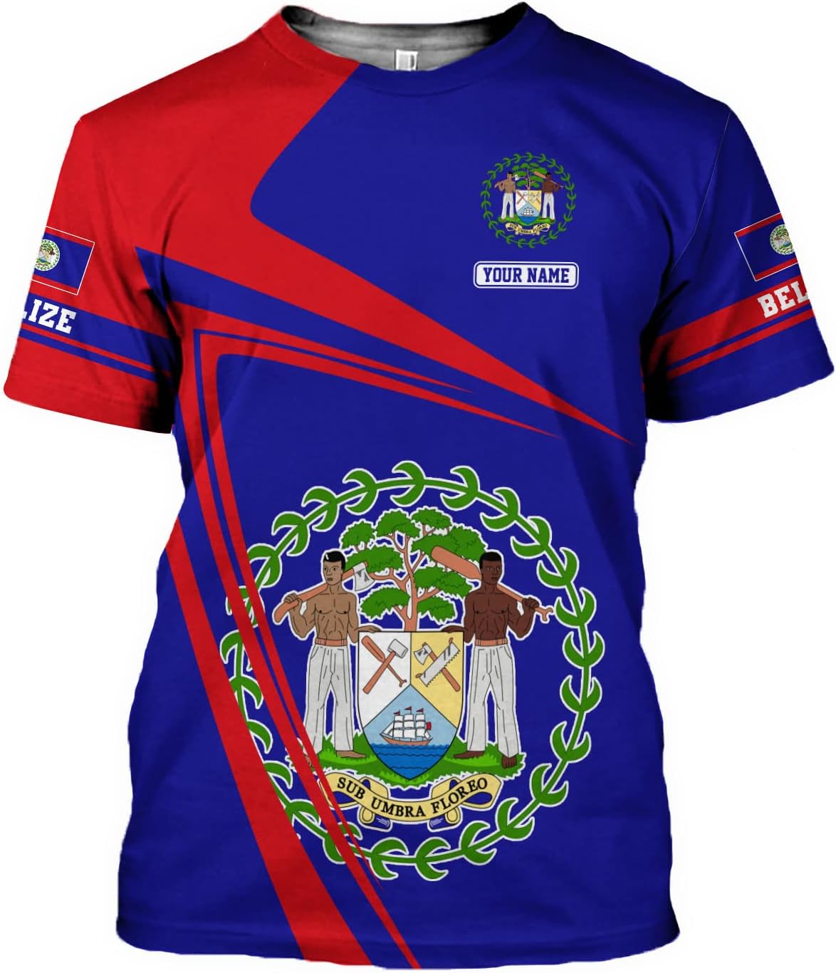 Personalized Belize Shirt for Men and Women, Coat of Arms of Belize Flag Flag Shirt, Belizean Country Flag Gift