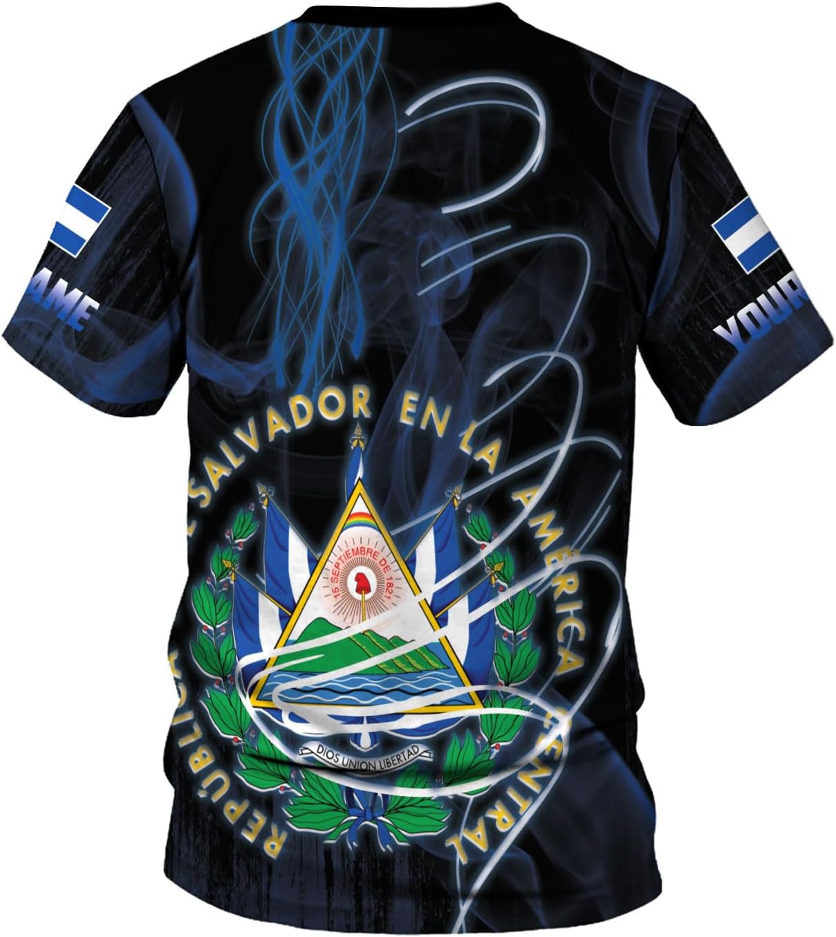 Ligthuy Personalized Name El Salvador Shirt 3D, El Salvador Flag Shirt for Men Women, Unisex T-Shirts S-5XL