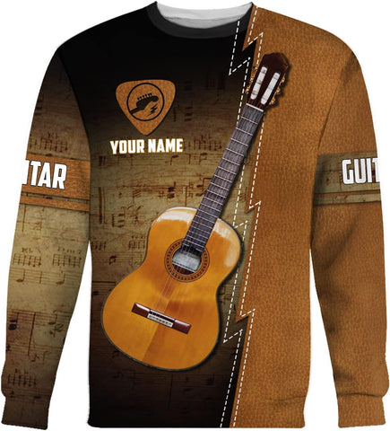 Custom Name Guitar Shirt 3D All Over Print, Guitar Shirts for Men, Unisex Guitar Shirts Music, Music Lover, Guitar Lover