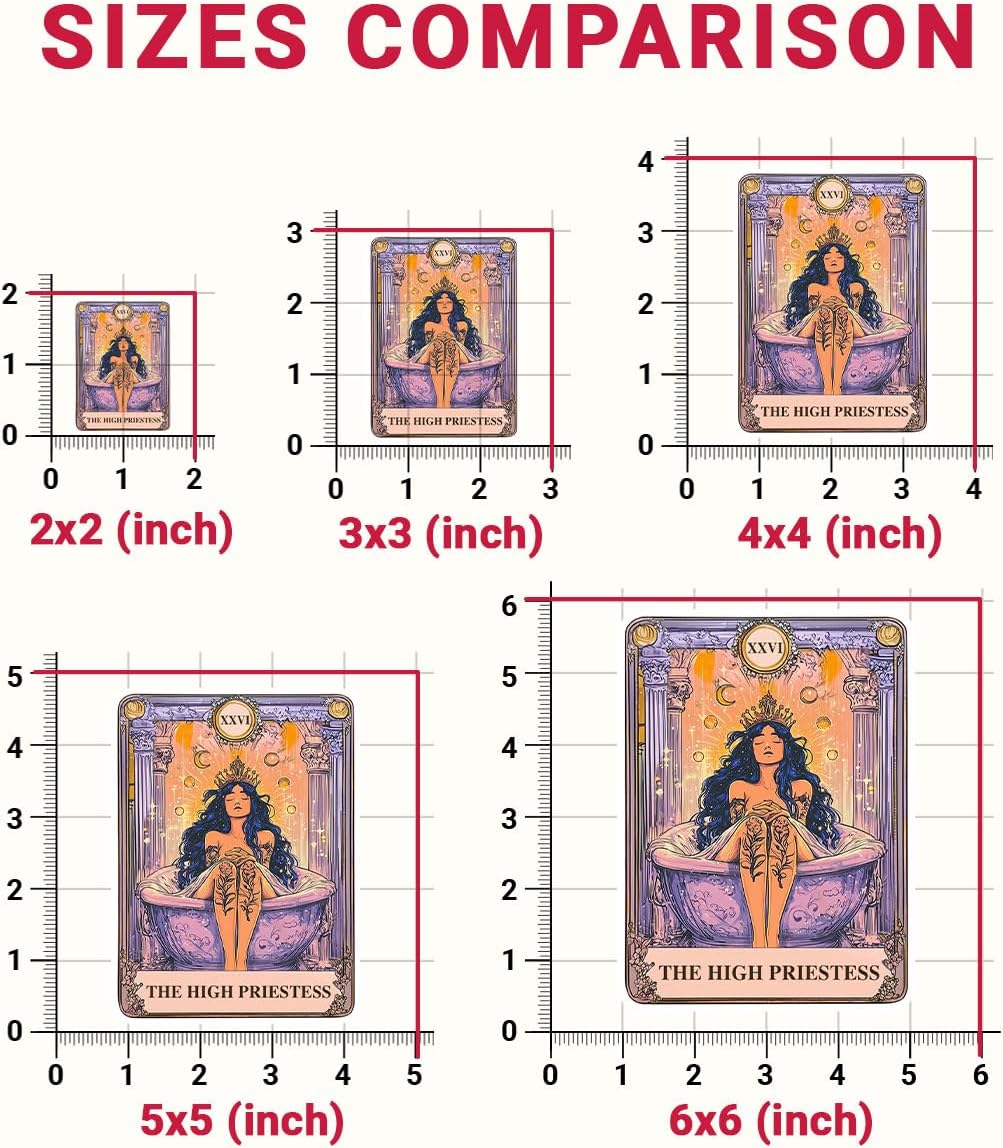 3 Pcs The High Priestess Tarot Card Sticker, Tarot Stickers, Witchy Stickers for Kindle, Bookish Stickers for Kindle - Vinyl Decal 3 Inches for Water Bottles Laptop Phone Car Hard Hat Helmet Coworker