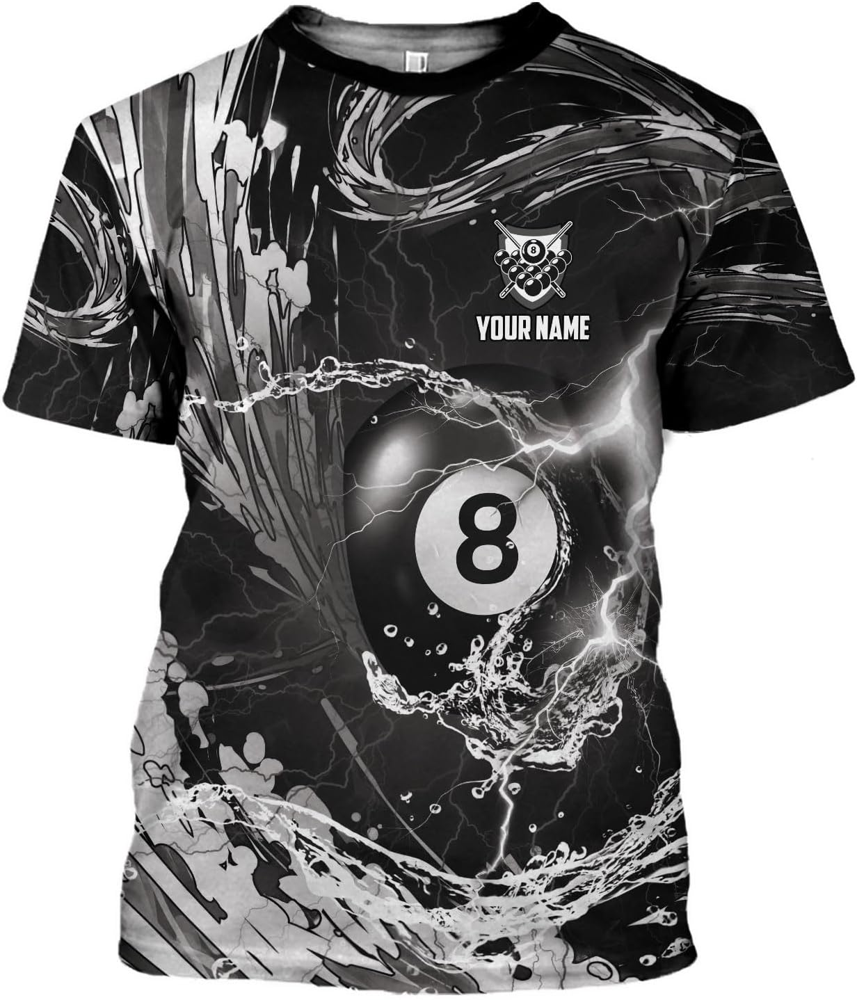 Custom 3D Billiard Shirt for Men Women Personalized Pool Player Team Apparel with 8 Ball Flag Design Gift to Billiard Lovers