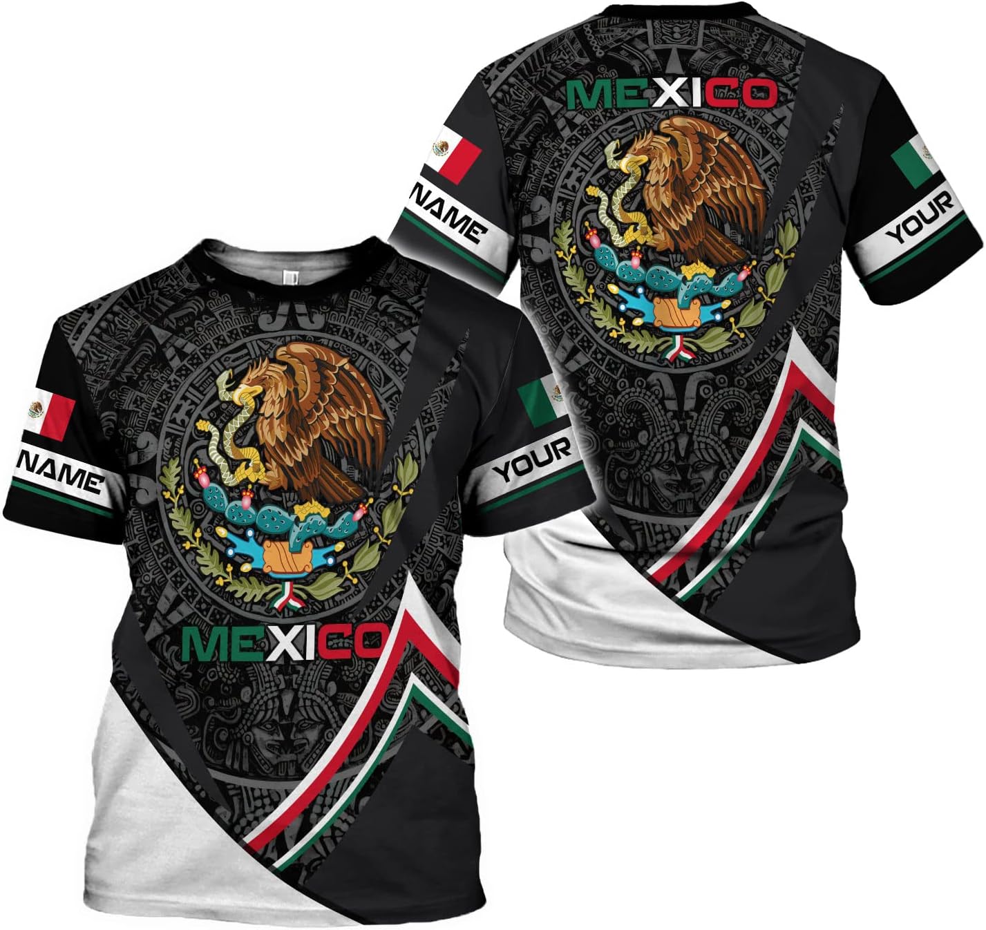 Personalized Name Mexican Shirts for Men, Customized Mexico Shirts for Men, Mexico Shirts for Women Mexico Shirt Eagle Flag