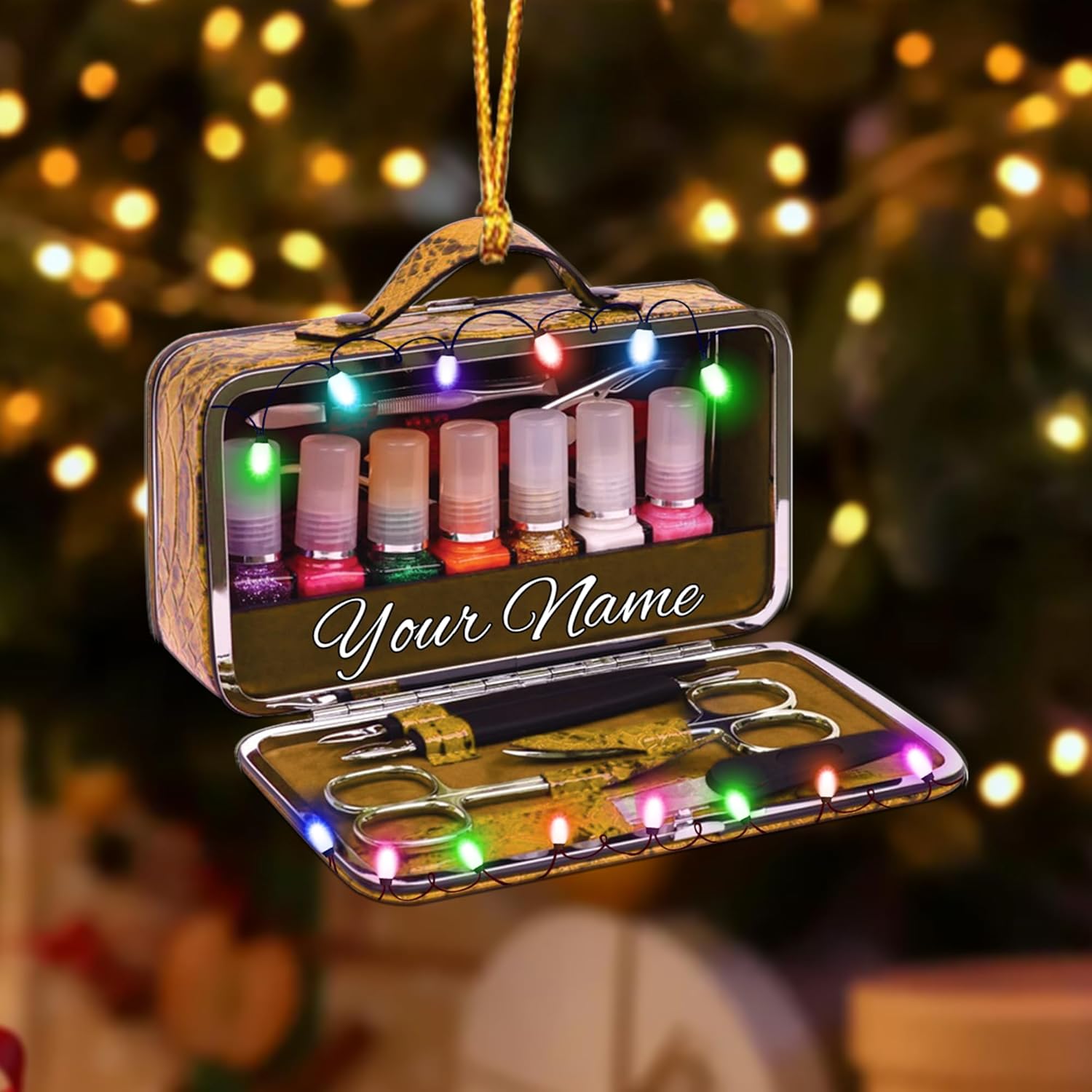 Royal Fight Personalized Nail Ornament,Nail Technician Ornament, Nail Technician Ornaments, Makeup Ornaments Makeup Christmas Ornament, Nail tech Gifts, Nail Technician Gifts (Nail 4)