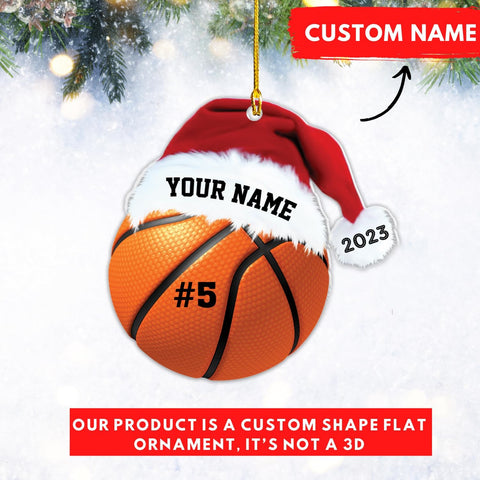 Personalized Basketball Ornaments, Basketball Christmas Ornaments, Basketball Ornament Basketball Gifts, Basketball Gifts for Men, Basketball Coach Gifts for Women (Style 13)