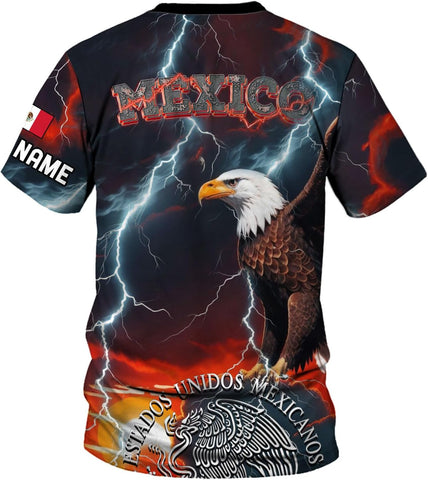 Mostprints Personalized Name Mexican Shirts for Men 3D Customized Mexico Shirts for Men Mexico Shirts for Women Mexico Shirt