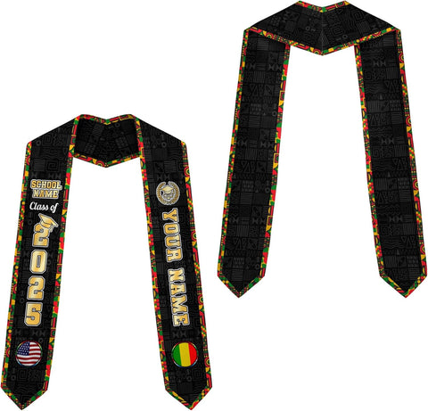 African American Graduation Sash, Graduation Stole Customize, African Graduation Sash, Graduation Stole Class of 2025