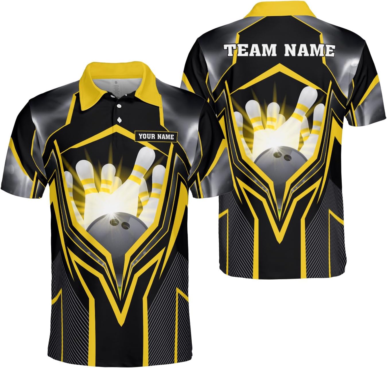 Ligthuy Personalized Name Bowling Polo Shirts 3D for Men and Women, Bowling Shirt, Bowling Shirts for Men Team Bowling Shirt