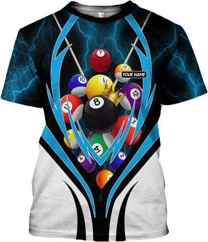 Parvii Personalized Billiards Shirt for Men, 8 Ball Pool Shirt, Billiards Gift