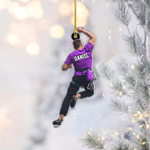 Artparel Personalized Climbing Ornaments Rock Climbing Christmas Ornament Rock Climber Ornaments Climber Lover Mountaineer Ornament Gift for Men Women Gift for Climber (CLB11)