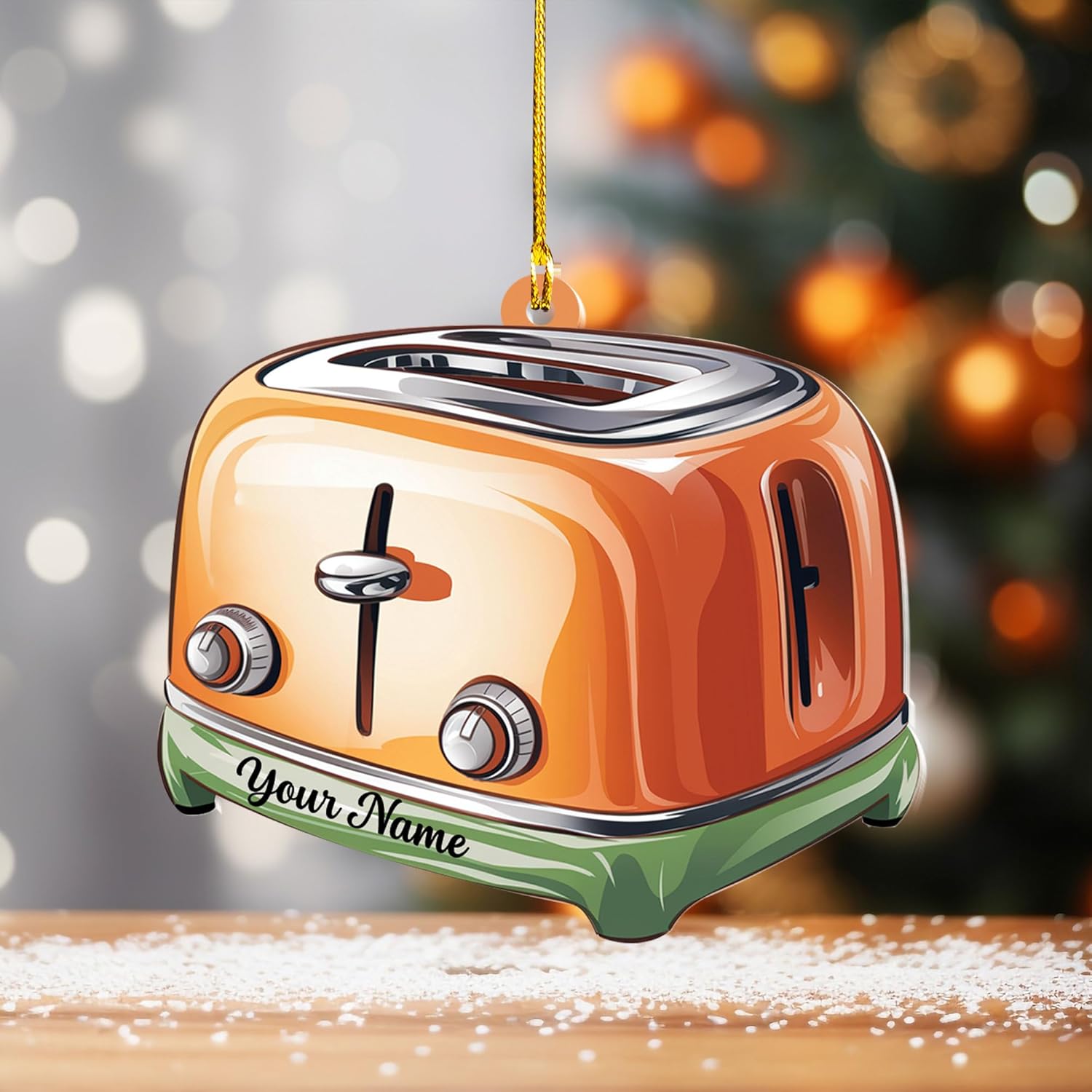 Personalized Toaster Christmas Ornament, Christmas Tree Decor, Loved Kitchen Toaster Ornament, Christmas Hanging Ornament Gift (Acrylic, Style 3)