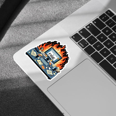 3pcs Everything is Fine 3" Sticker, Funny Im Fine Sticker Meme Coworker Gift Its Fine Im Fine Everythings Fine Stickers Mental Health Decal for Laptop Water Bottle Toolbox Phone