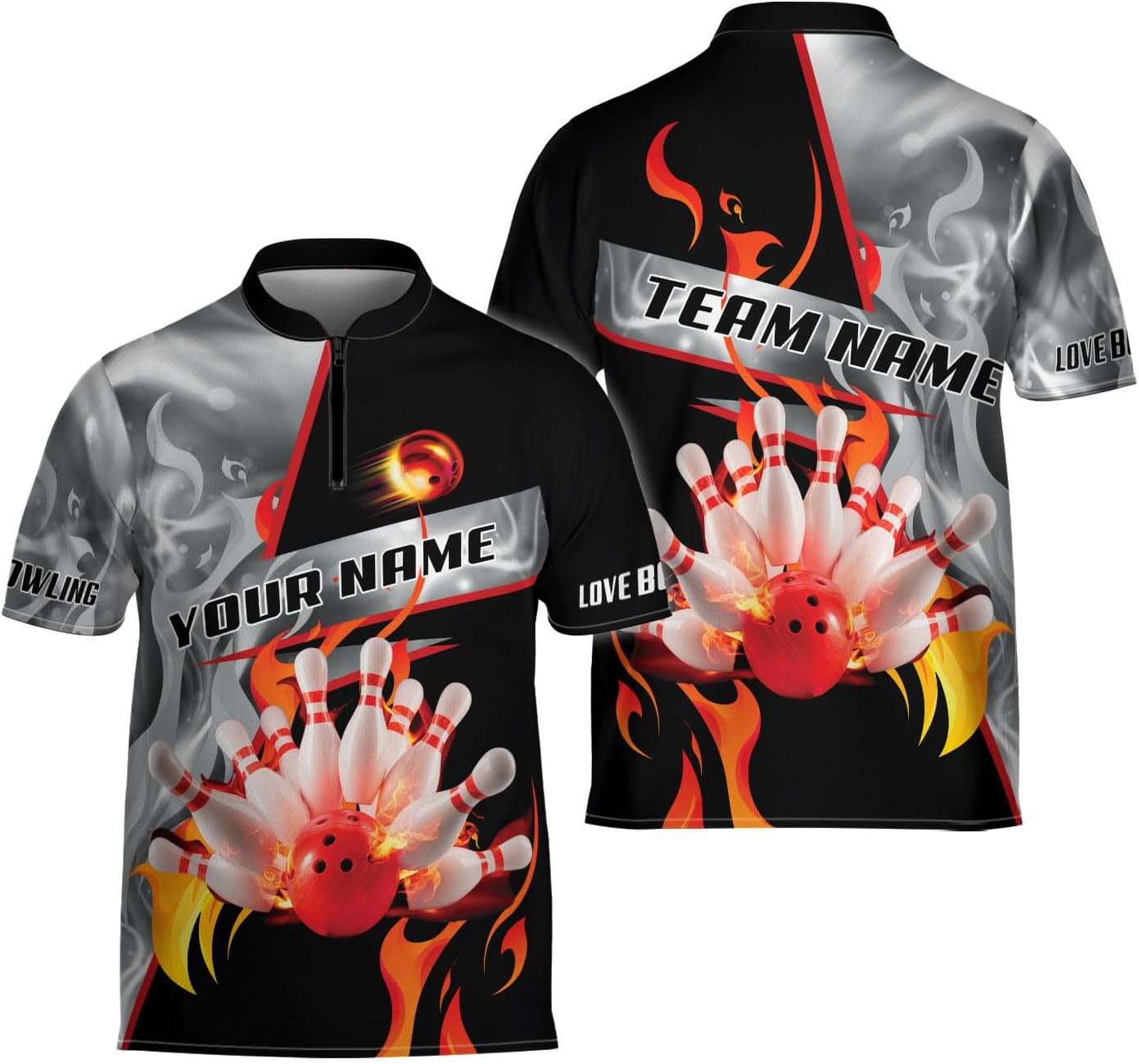 Ligthuy Personalized Bowling Jersey 3D, Bowling Shirts for Team, Bowling Shirt Unisex for Men Women, Bowling Shirts for Men