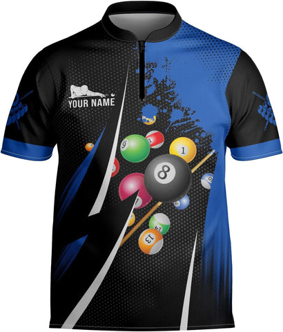 Personalized Billiard Bowling Jersey 3D Billiard Shirt Custom Billiard Flag Shirt Men's Pool Billiards Shirt 8 Ball Men Women