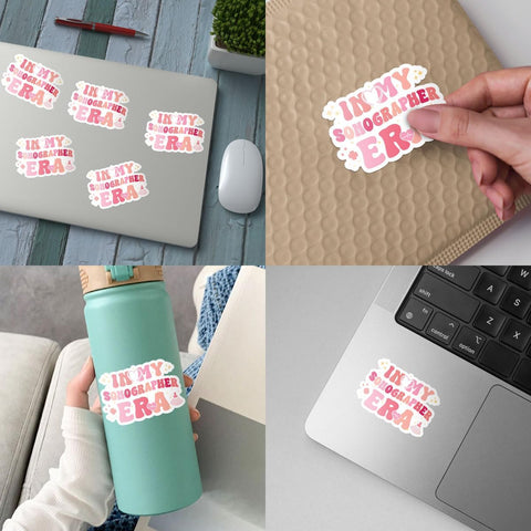(3pcs) in My Sonographer Era Sticker, Sonographer Sticker, Sonography Sticker Die-Cut Waterproof Vinyl Sticker Laptop Water Bottle Window Phone Helmet