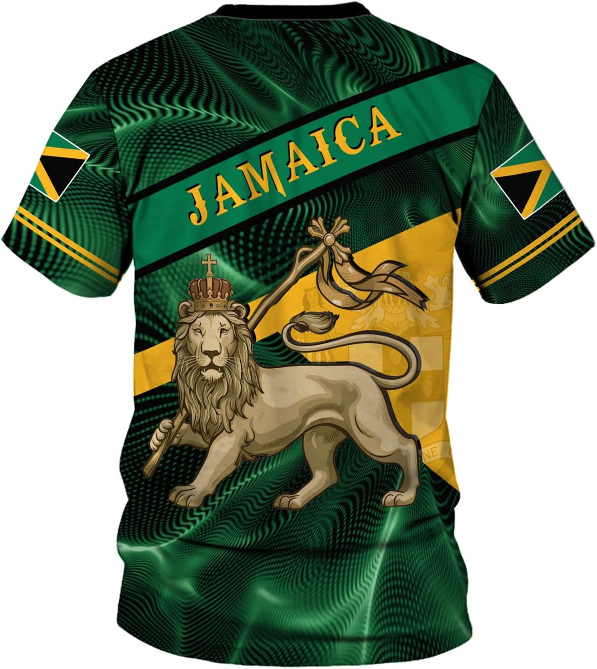 Ligthuy Personalized Jamaica Shirt 3D, Custom Jamaica Flag Lion Shirt for Men and Women, Jamaican Pride T-Shirt Unisex
