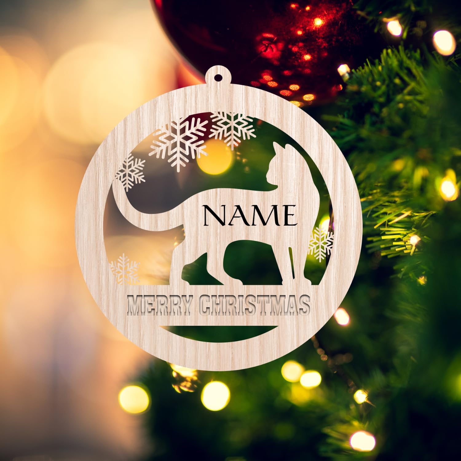 Personalized Cat Ornaments for Christmas Tree, Custom Cat Christmas Wood Ornament 2024, Gifts for Christmas Cat Lovers Cat Memorial Ornament, Cat Hanging Ornament Cat On The Moon (CAT 2)