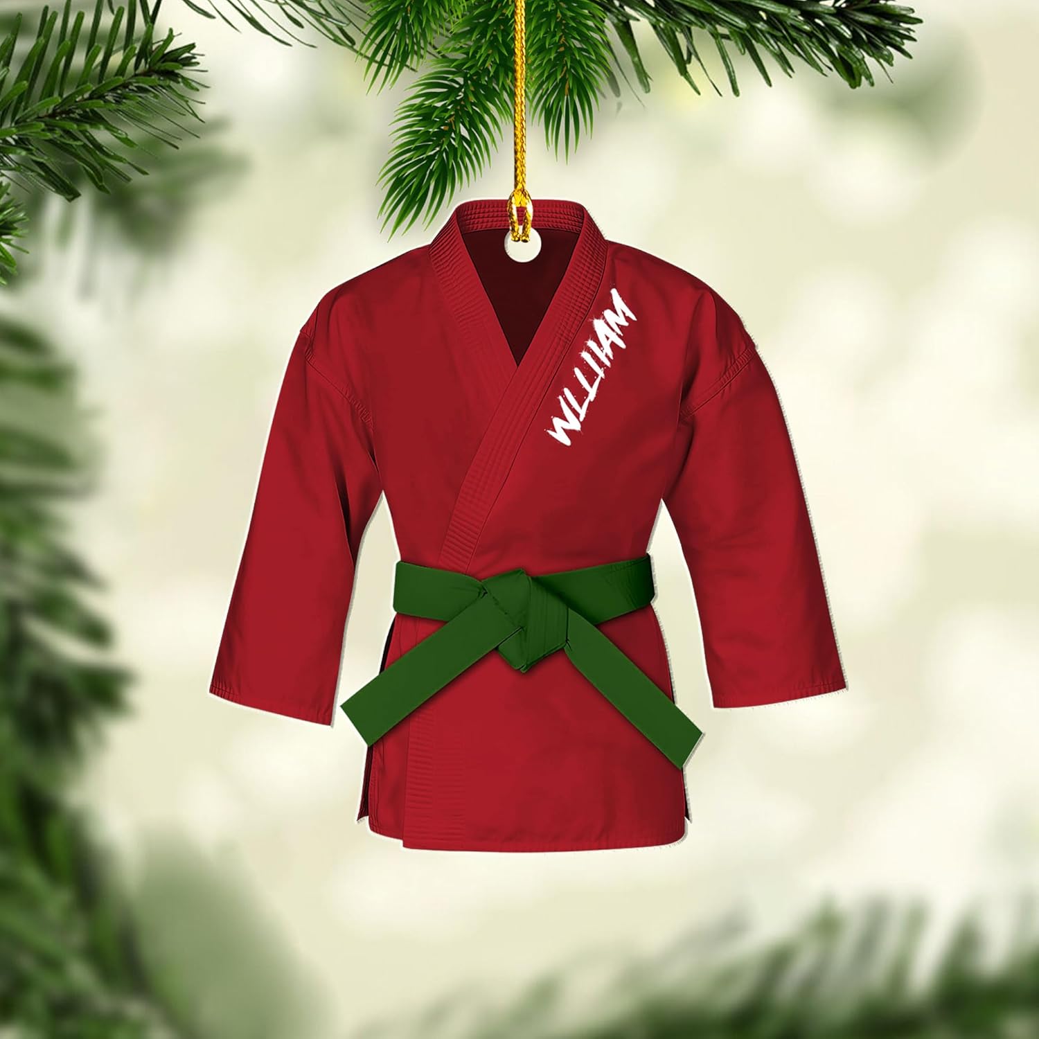 Artparel Personalized Karate Ornament Karate Uniform Ornaments Gifts for Karate Lovers Karate Gift Christmas Ornament 2024 Taekwondo Ornament Jiu Jitsu Ornament Gift for Karate (KRT7)