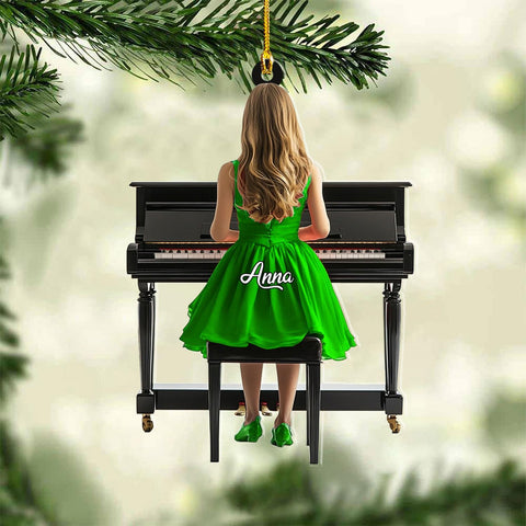 Podagree Personalized Piano Ornament, Custom Piano Ornament Piano Christmas Ornament 2023, Music Instrument Player Keyboard Ornament Decor, Gift for Piano Lover, Music Lovers (PAN10)