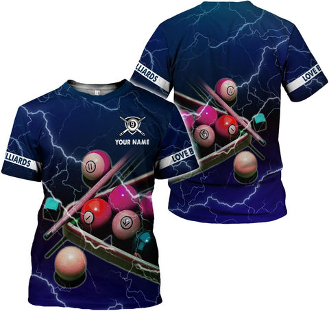 Parvii Personalized Billiards Shirt for Men, 8 Ball Pool Shirt, Billiards Gift