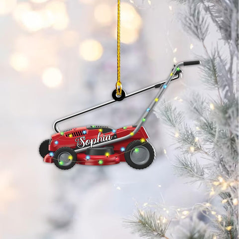 Personalized Lawn Mowers Christmas Ornaments 2024, Push Mower Ornament, Lawnmower Acrylic Wood 2D Flat Ornaments, Riding Lawn Mower Christmas Tree Decorations, Large Lawn Ornaments for Xmas (GLM 3)