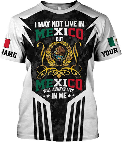 Mostprints Personalized Name Mexican Shirts for Men 3D Customized Mexico Shirts for Men Mexico Shirts for Women Mexico Shirt