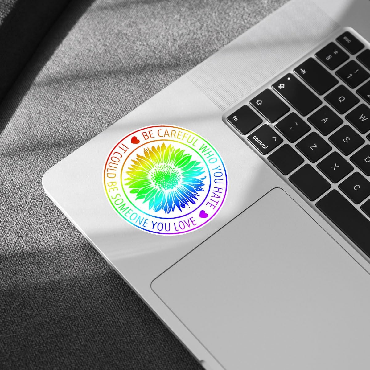 (3 Pcs) Be Careful Who You Hate It Could Be Someone You Love Sticker - LGBTQ Pride Bumper Sticker Vinyl Decal - Stickers for Laptop, Water Bottle, Tumbler, Phone Case, Hat, Helmet, Gifts 3"x3"
