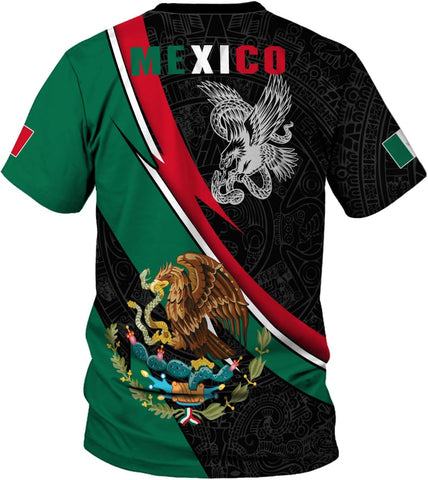 Mostprints Personalized Name Mexican Shirts for Men 3D Customized Mexico Shirts for Men Mexico Shirts for Women Mexico Shirt