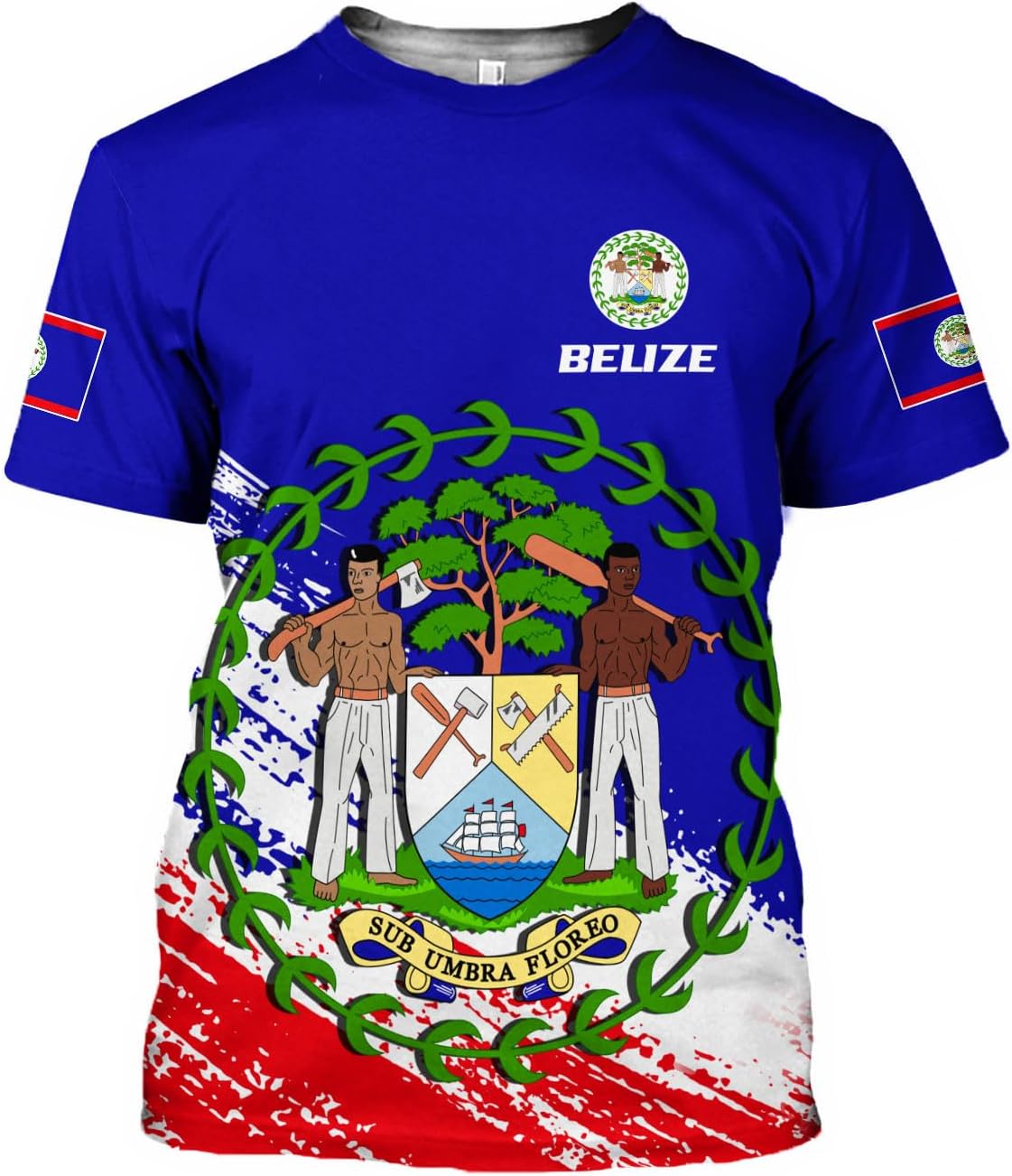 Artparel Personalized Belize Shirt Coat of Arms of Belize Flag Shirts Belizean Country Flag Gift T-Shirt Belizean Shirt S-5XL