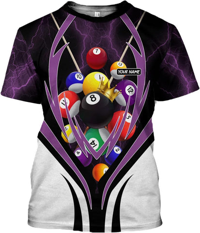 Parvii Personalized Billiards Shirt for Men, 8 Ball Pool Shirt, Billiards Gift