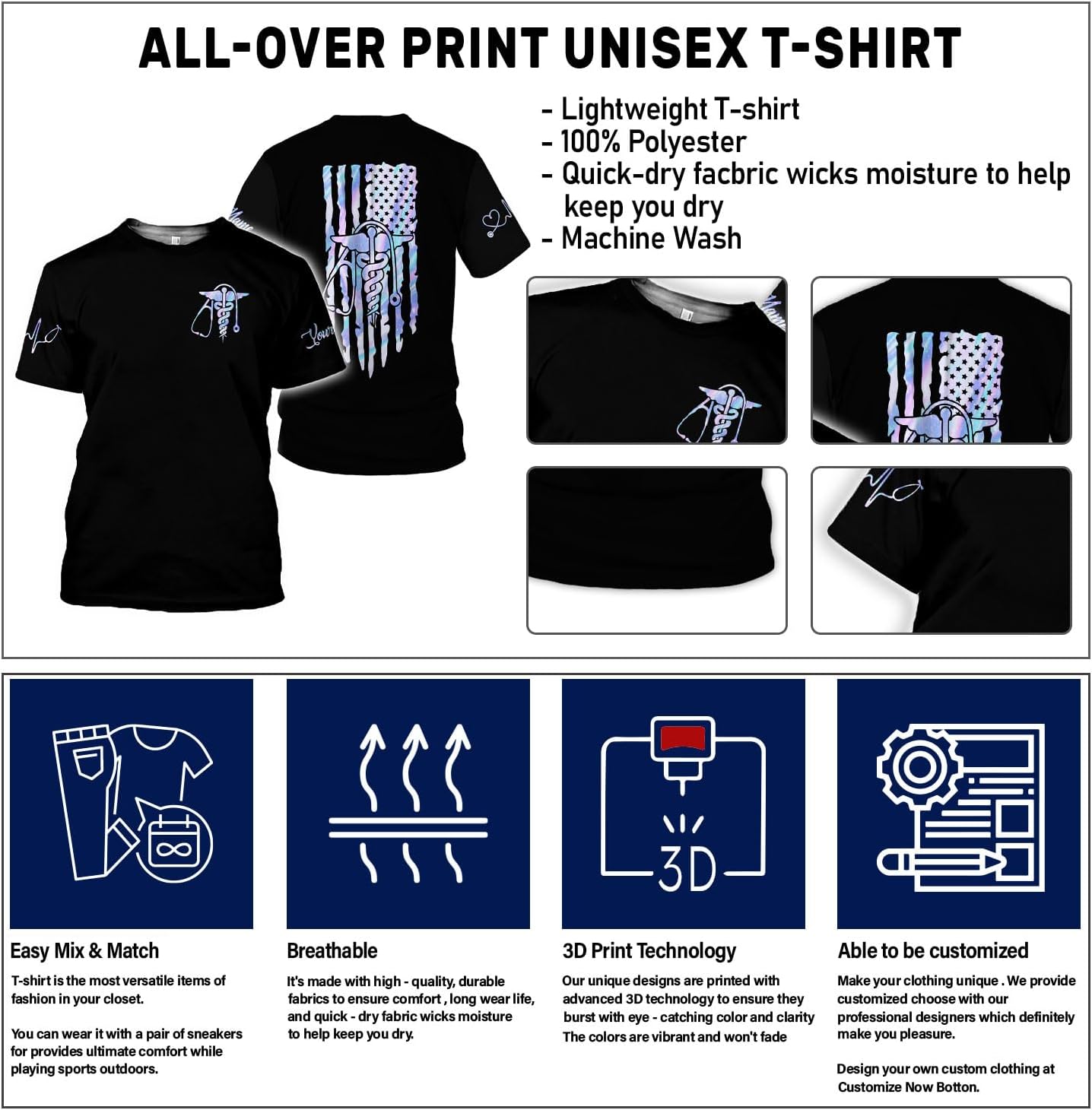 MoonArt Personalized Name Nurse Shirt Nurse Gifts Nurse Graduation Gift Funny Nurse T-Shirt Gift Nursing Emergency Shirts