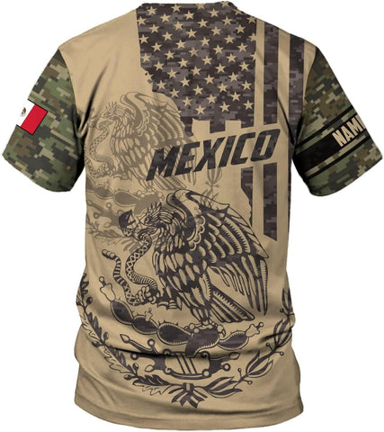 Mostefy Personalized Name Mexican Shirts 3D Customized Mexico Shirt US Flag, Mexican Shirts for Women Unisex