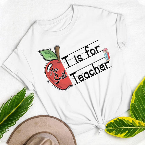 Personalized Teacher Shirts, Custom Teacher Shirt for Women, Cute Teacher T-Shirt, Gift Idea for Teacher, Teaching Shirt Tee