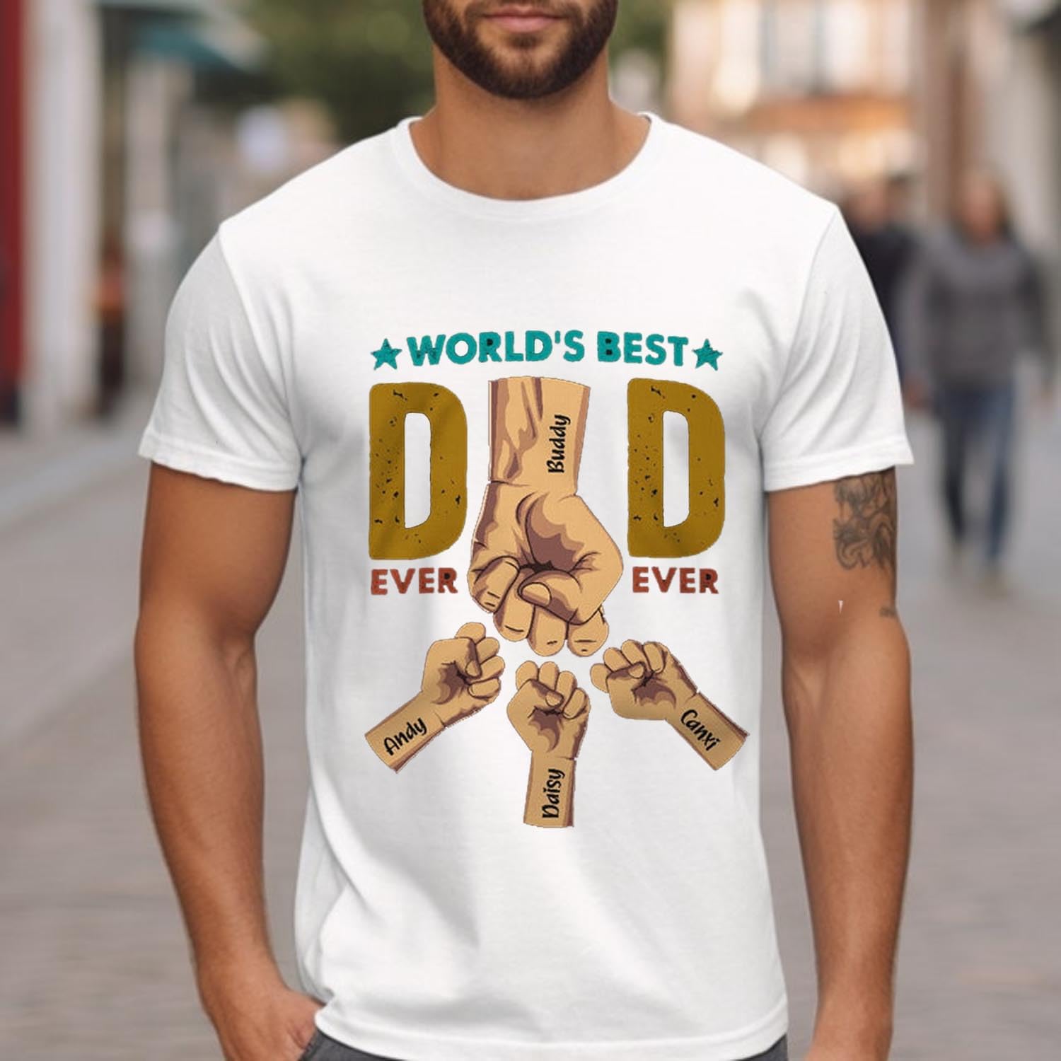 Personalized Dad Shirt, Custom Dad Grandkids Name Shirt, Birthday Christmas Fathers Day Dad Grandpa Gift