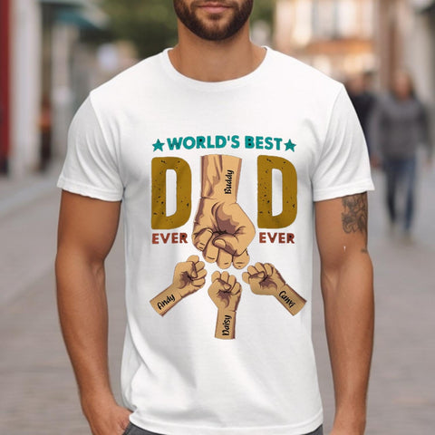 Personalized Dad Shirt, Custom Dad Grandkids Name Shirt, Birthday Christmas Fathers Day Dad Grandpa Gift