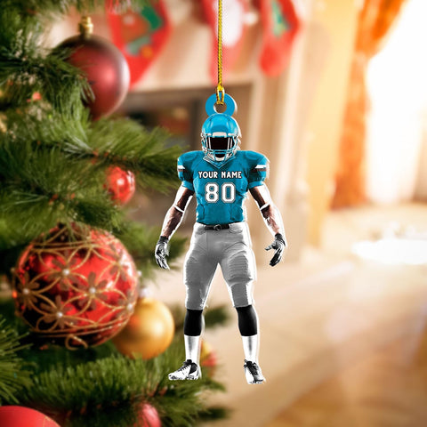 RoyalBro Personalized Football Ornaments 2023, Customized American Football Christmas Ornament, Football Ornament Christmas Tree Hanging Ornament Pine Tree Decorations (F4)