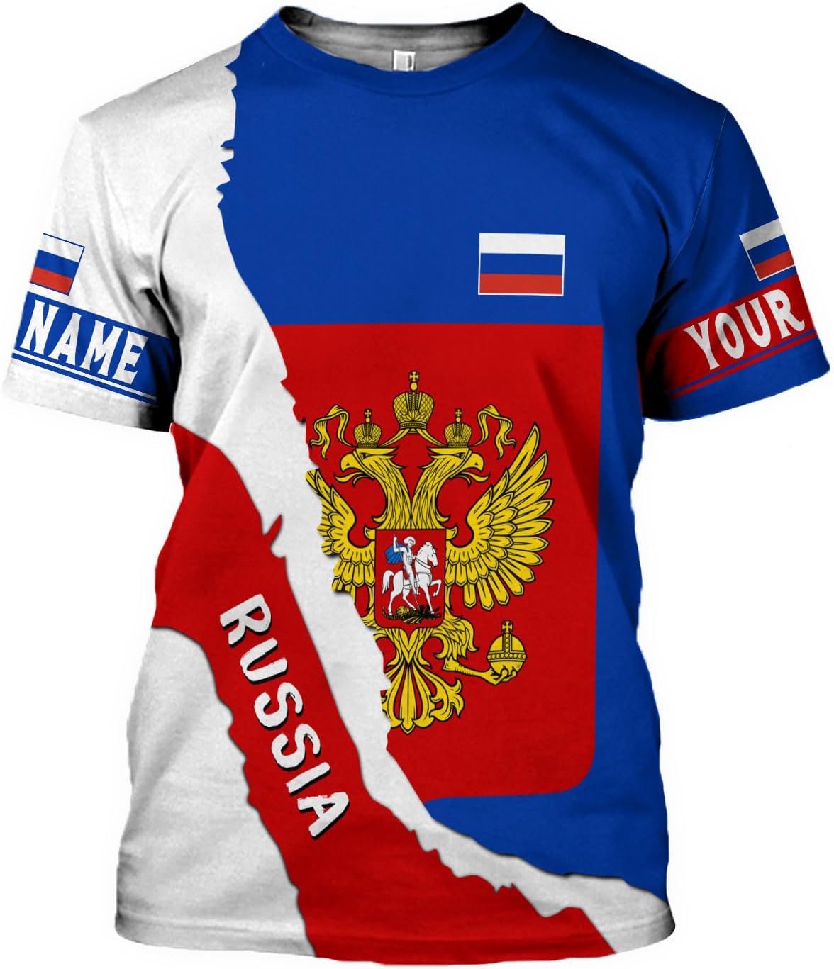 MoonArt Personalized Russia Shirts Russian Shirt Russian Coat of Arms Russia Flag Pride Shirts Russia Flag Coat of Arms