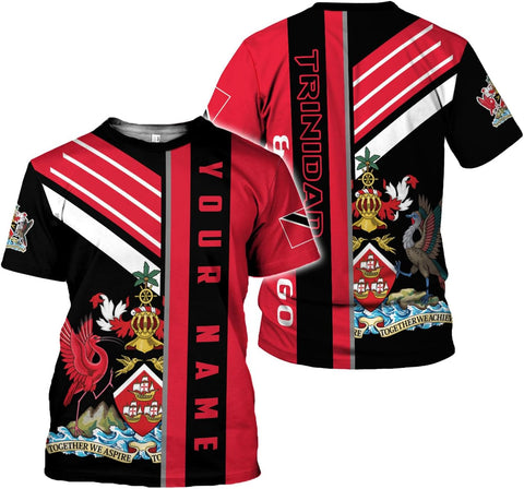Vybonz Personalized Trinidad & Tobago Hoodie 3D Trinidad and Tobago Coat of Arms Flag Sweatshirt Trinidad Pride Zip Hoodie