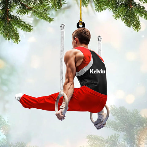 Personalized Gymnastics Christmas Ornament, Gymnast Gymnastics Ornament with Name, Gymnastics Sports Ornament Gift for Xmas Gymnastics Fans Coach Men Women, Gymnast Christmas Ornament (GNT9.3)