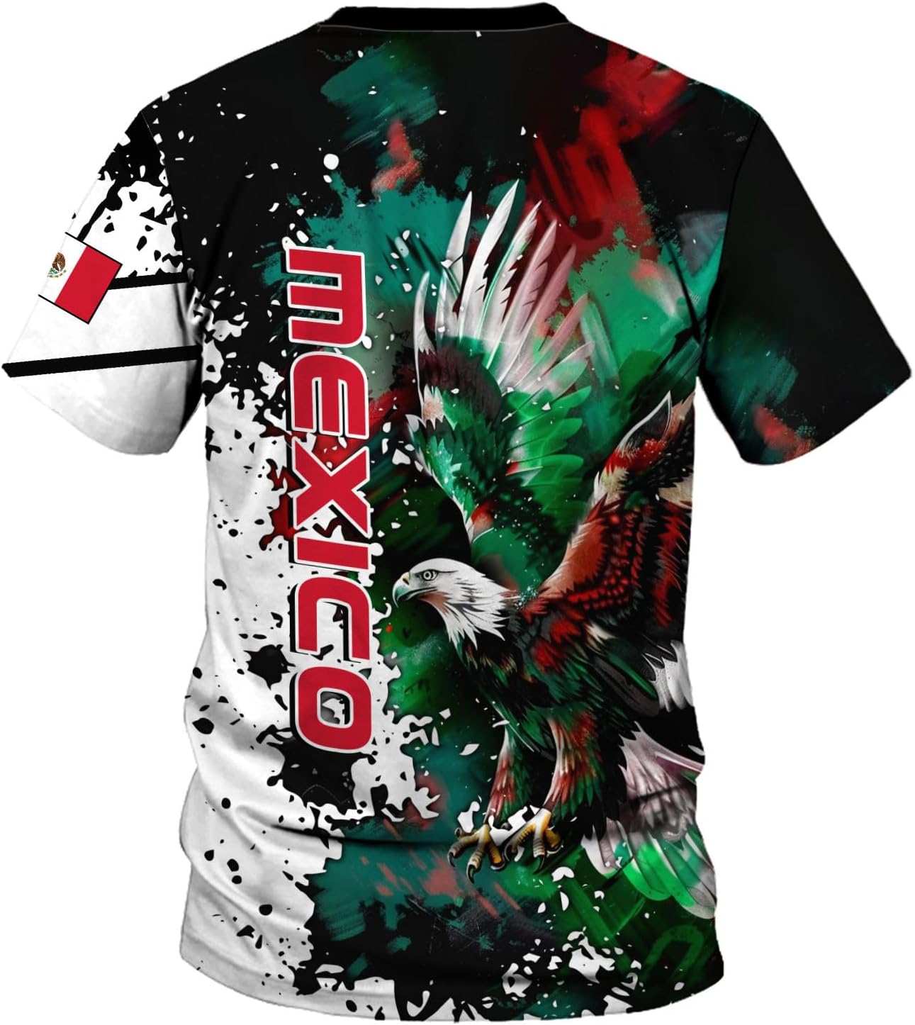 Mostprints Personalized Name Mexican Shirts 3D Customized Mexico Shirt US Flag, Mexican Shirts for women Unisex