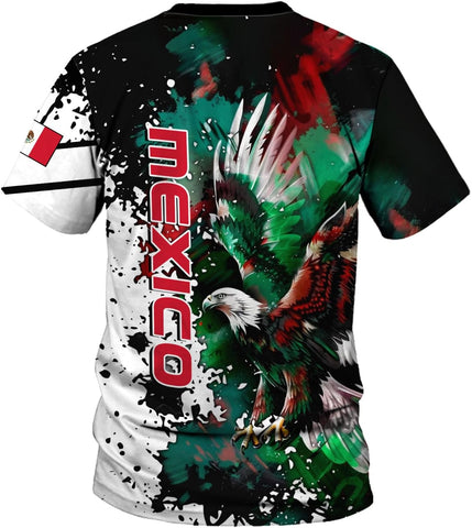 Mostprints Personalized Name Mexican Shirts 3D Customized Mexico Shirt US Flag, Mexican Shirts for women Unisex