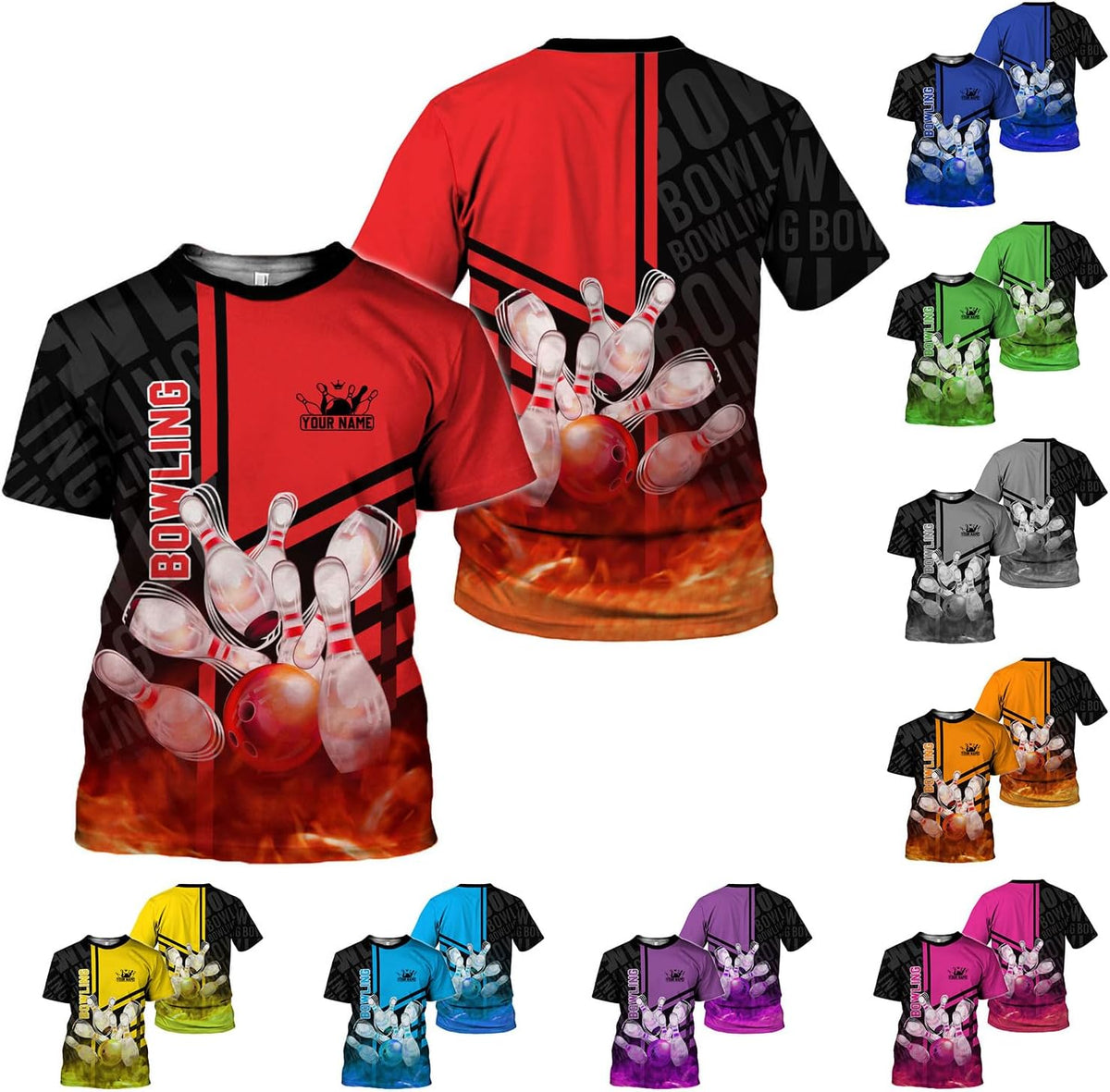 mostprints Personalized Name Bowling Shirts for Men & Women, Bowling Shirts for Team Bowling, Bowling Shirts Gift Unisex