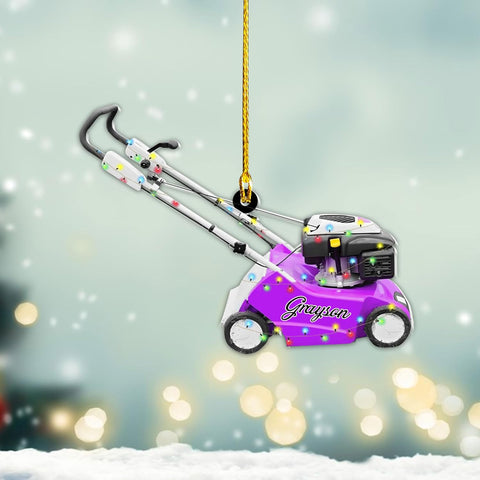 Personalized Lawn Mowers Christmas Ornaments 2024, Push Mower Ornament, Lawnmower Acrylic Wood 2D Flat Ornaments, Riding Lawn Mower Christmas Tree Decorations, Large Lawn Ornaments for Xmas (GLM 1)