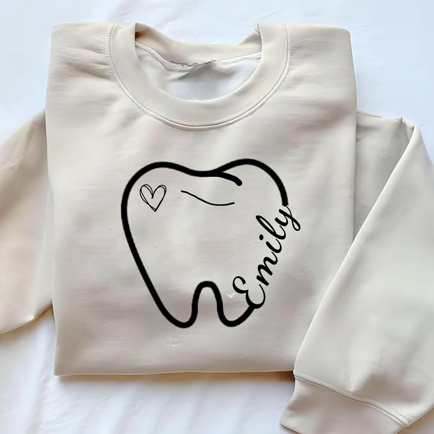 Suseaz Personalized Dentist Embroidered Sweatshirt Dental Assistant Shirt Gift Dental Hygienist Crewneck Graphic Pullover