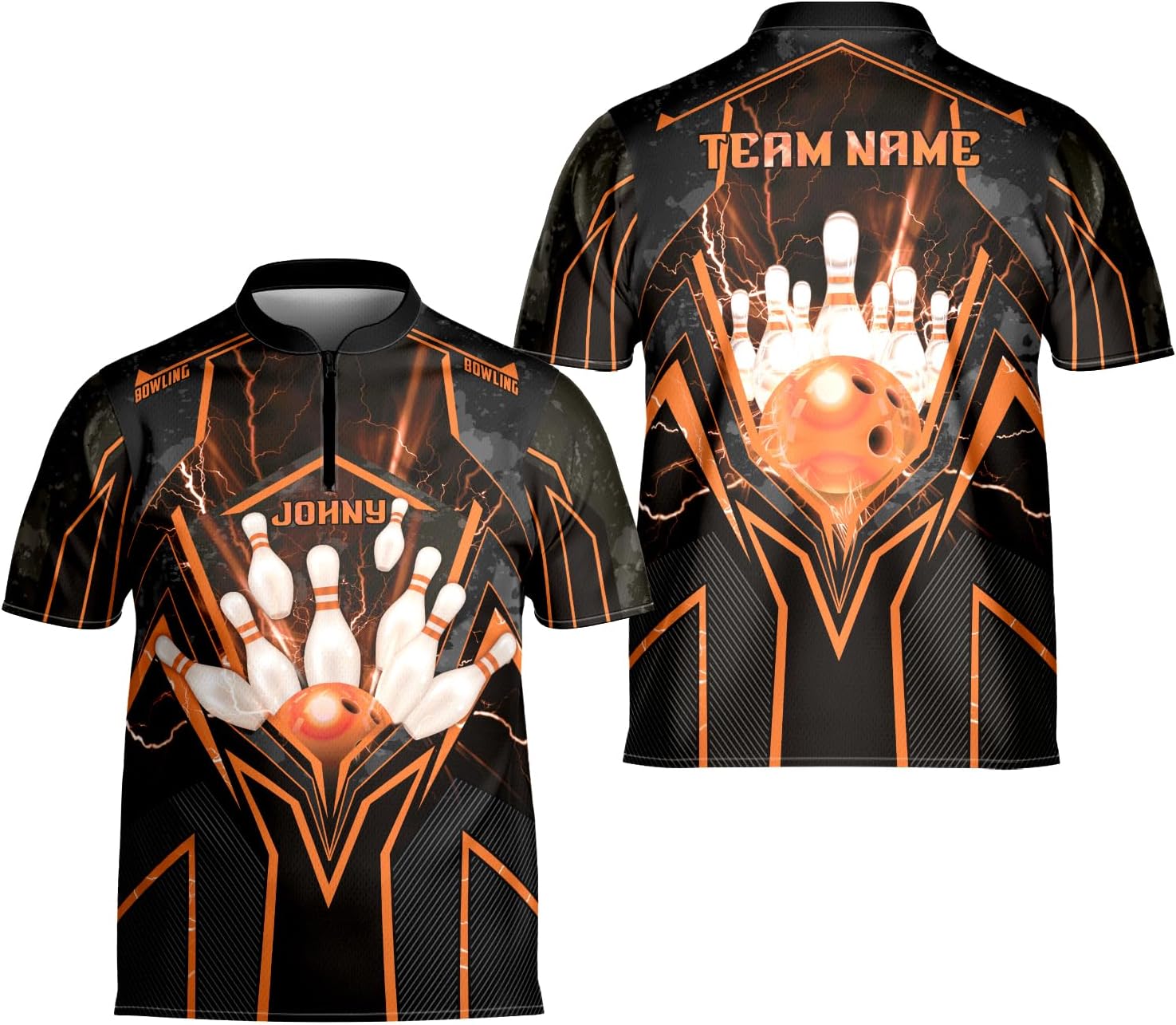 Artparel Personalized Name Bowling Jersey 3D, Custom Bowling Shirts for Team, Bowling Shirt Unisex for Men & Women