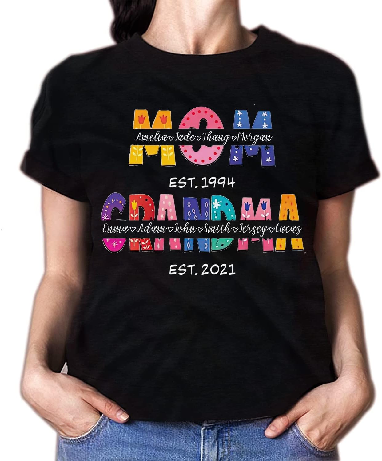 Personalized Mother's Day Tee, Mom and Grandma Belong to Kids, Grandkids Names Shirt for Nana Mimi Mom Grandma Mamaw