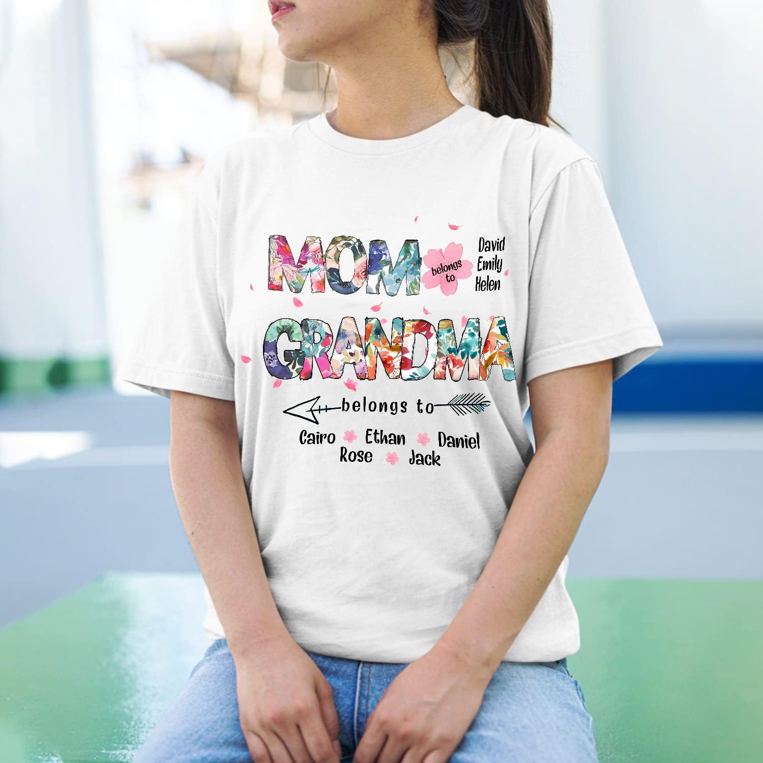 Personalized Mother's Day Tee, Mom and Grandma Belong to Kids, Grandkids Names Shirt for Nana Mimi Mom Grandma Mamaw