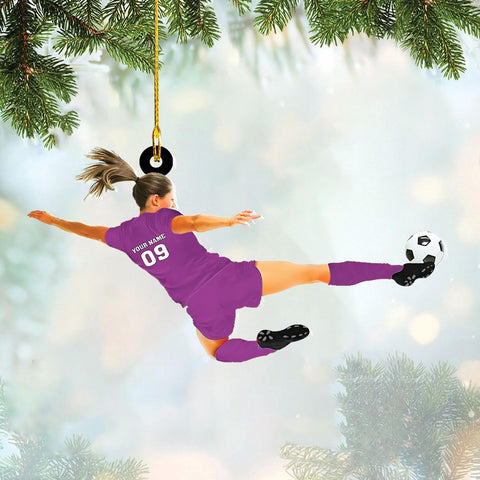 mostprints Personalized Soccer Christmas Ornament, Soccer Ornament for Boys, Soccer Team Ornaments, Gifts for The Soccer Player, Soccer Player Ornament, Soccer Gift Tree Hanging (SC11)