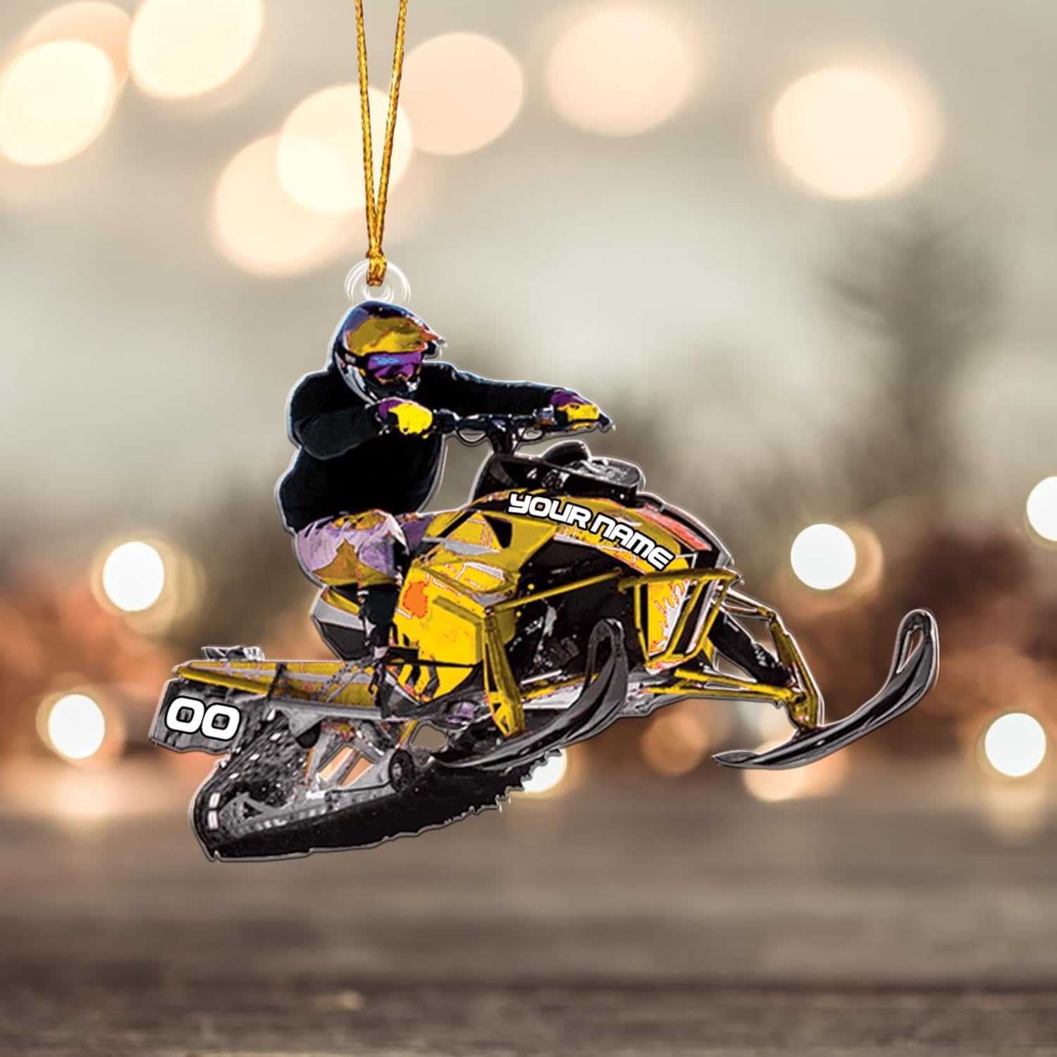 RoyalBro Personalized Snowmobile Ornament Snowmobile Gear Shoes Christmas Ornament for Snowmobile Lovers, Snowmobile Christmas Ornament Gift for Snowmobile Lovers (Style 1)